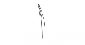 Ножницы остроконечные Stevens, изогнутые, с ТС вставками, микрозубцы. Длина 11,5 см
