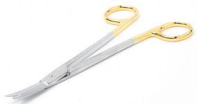 Ножницы GORNEY-FREEMAN изогнутые, тупоконечные, с ТС-вставками. Длина 18 см